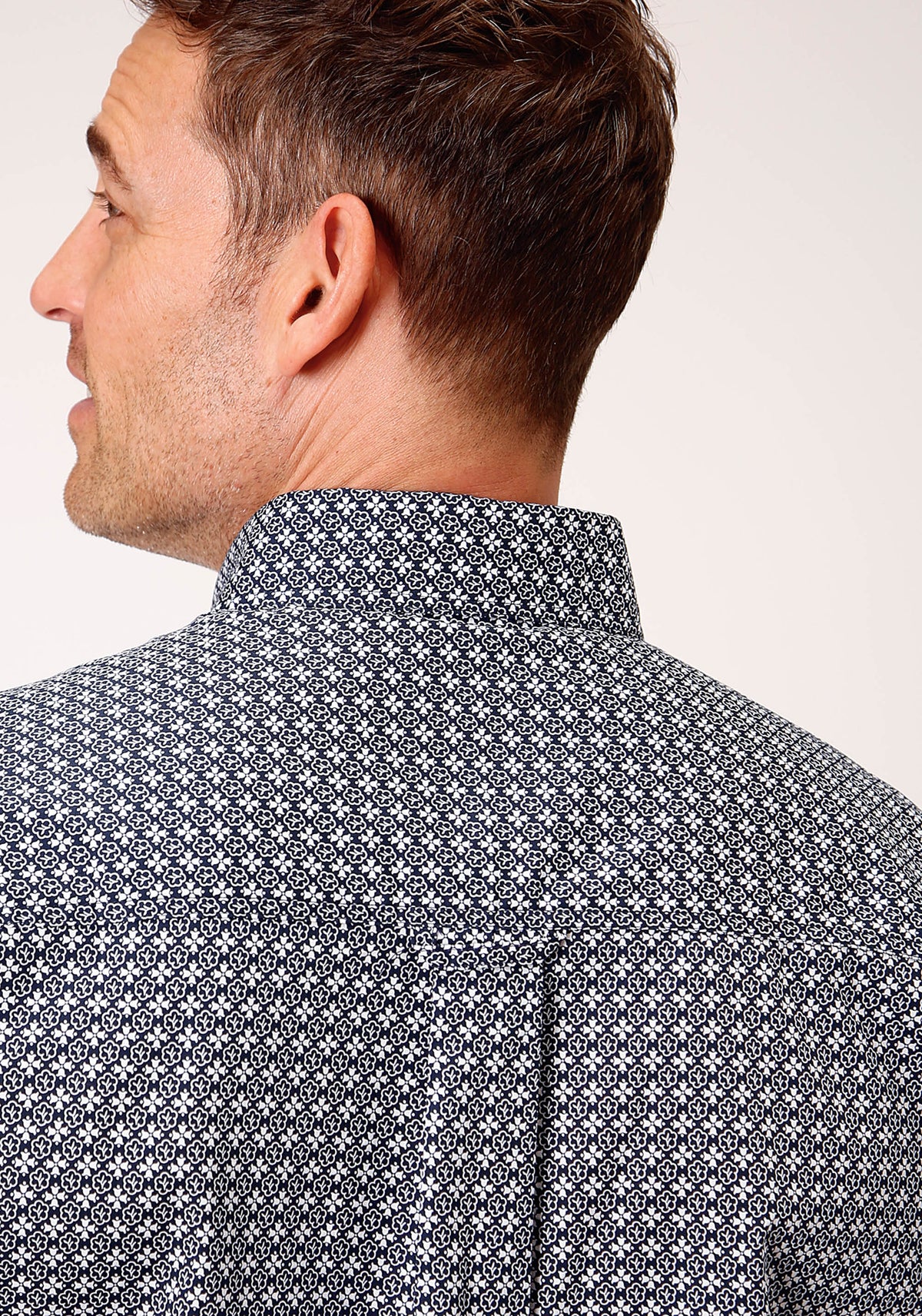 Mens Short Sleeve Button Bell Foulard Western Shirt