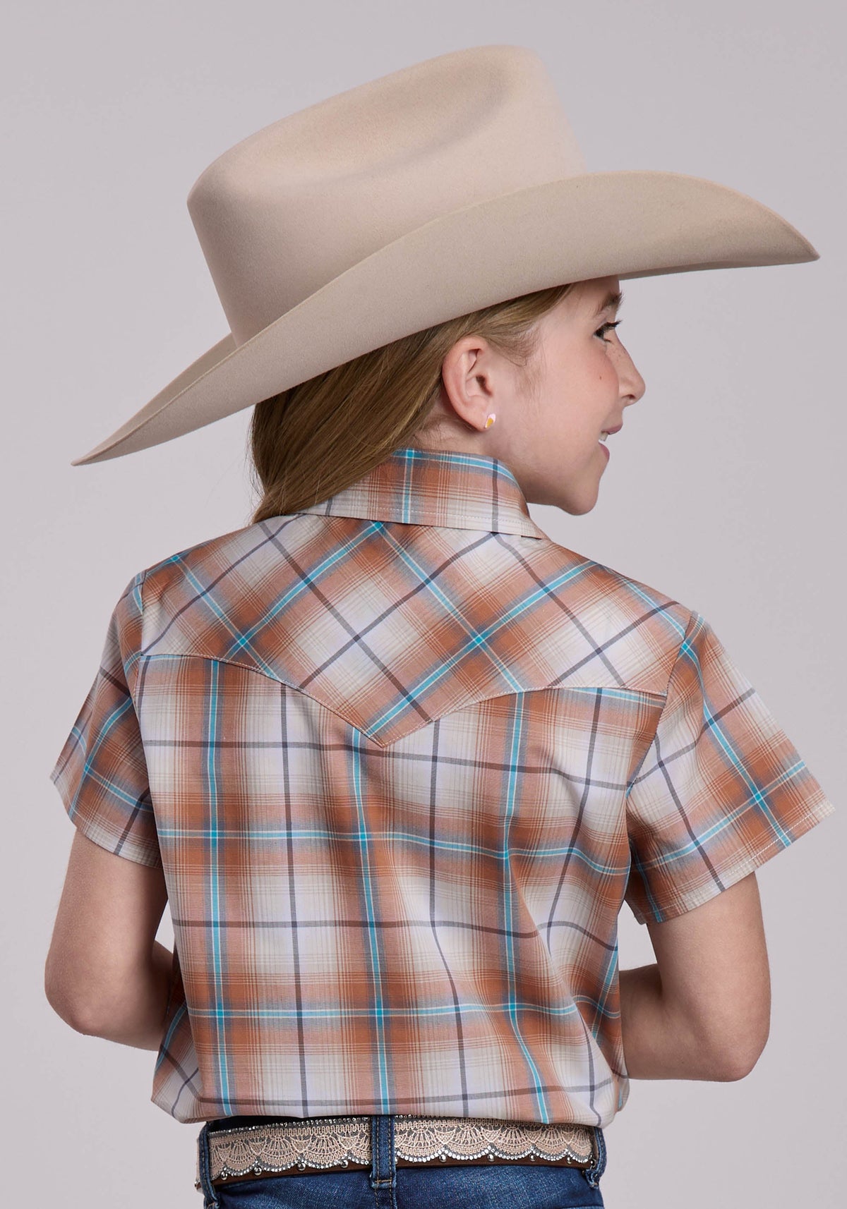 Girls Roper Saltillo Plaid Short Sleeve Shirt
