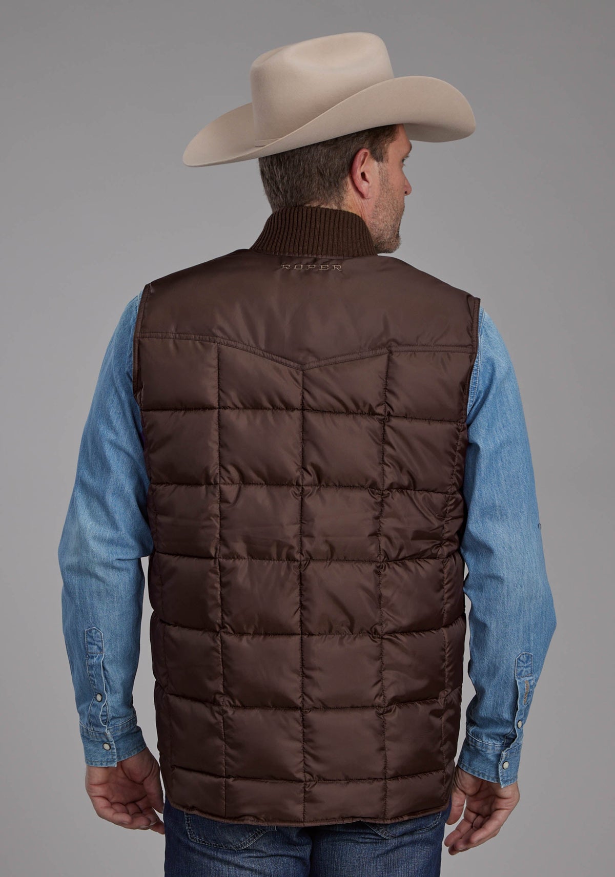 Mens Chocolate Zipper Vest