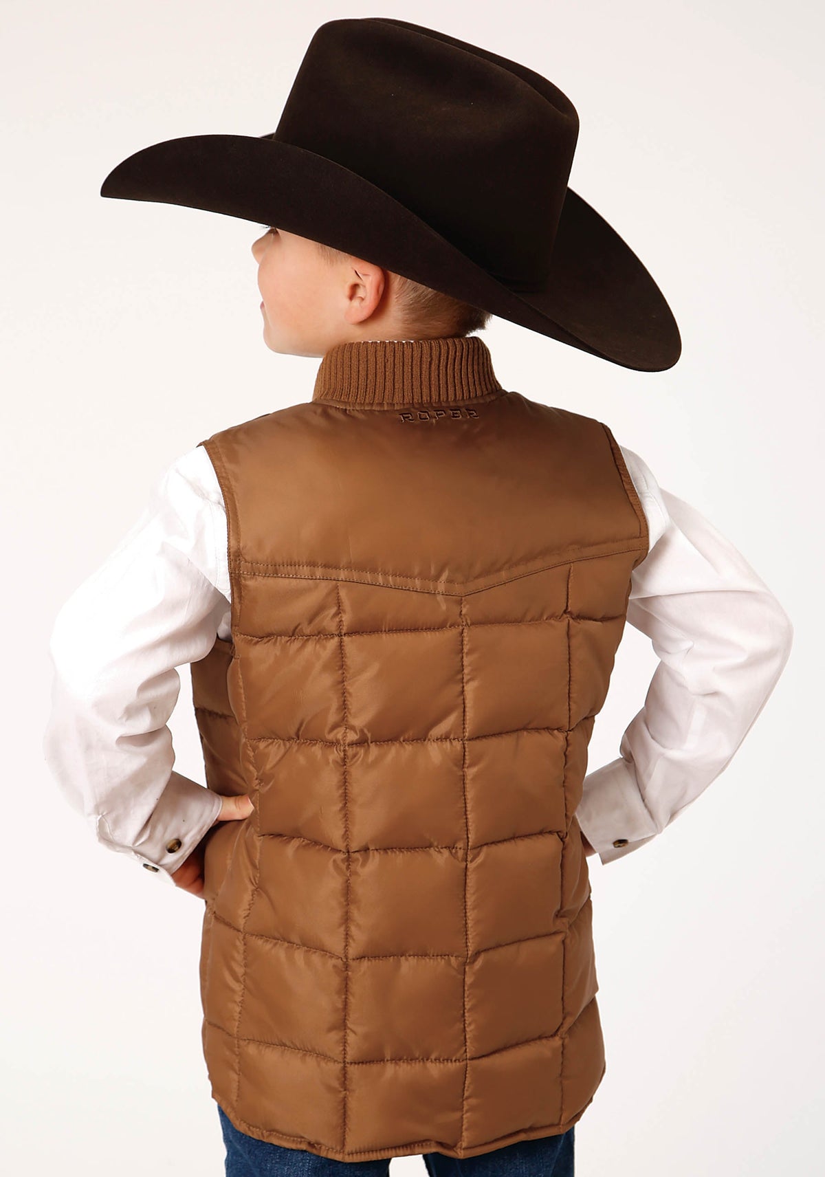 Boys Caramel Boy's Outerwear Poly Filled Western Vest