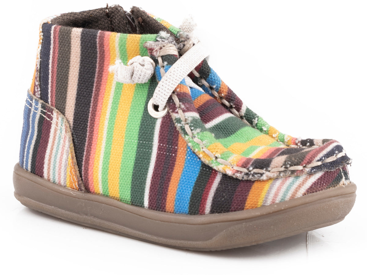 Infant Girls Blue Serape Printed Upper