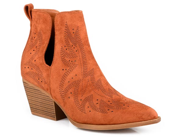 Womens Roper Cognac Faux Suede Olivia Shoes