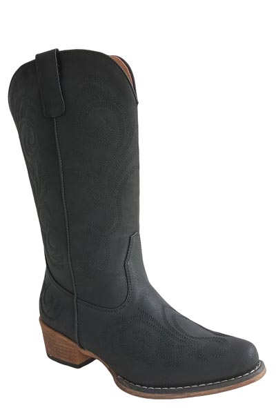 Womens Black With All Over Embroidery