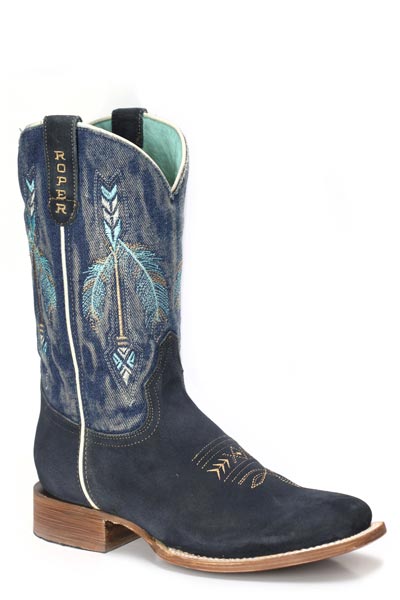 Womens Blue Suede Vamp