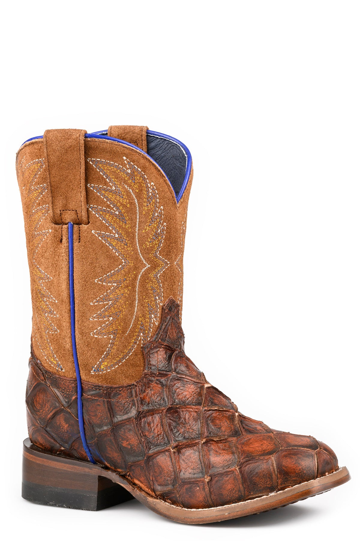 Big Kids Boys Roper Brown Suede Leather Amazon Fish Boots