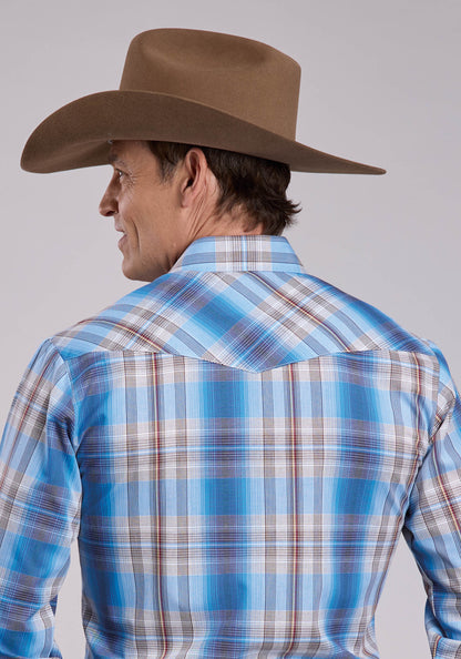 Mens Roper Madras Plaid Long Sleeve Snap Shirt