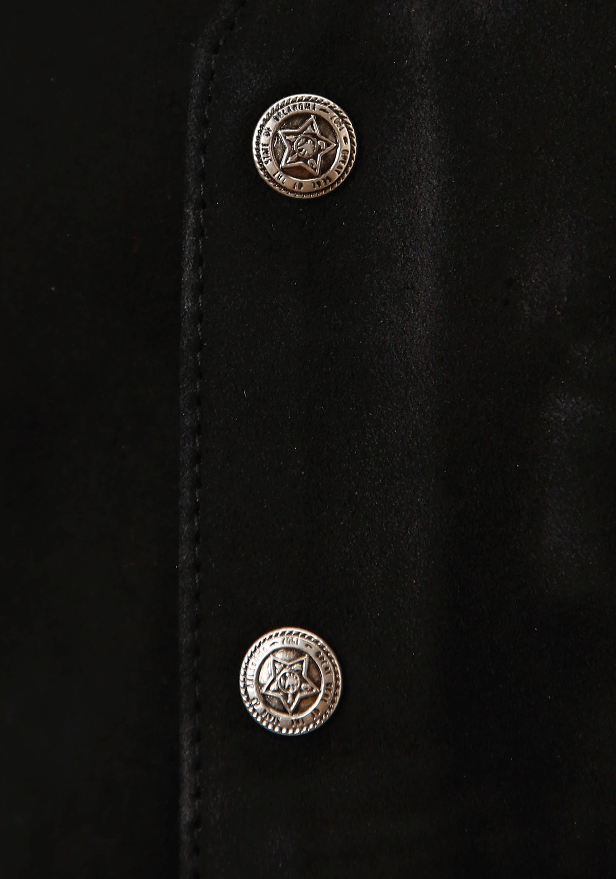 Mens Black Suede Leather Vest With Western Front Yokes
