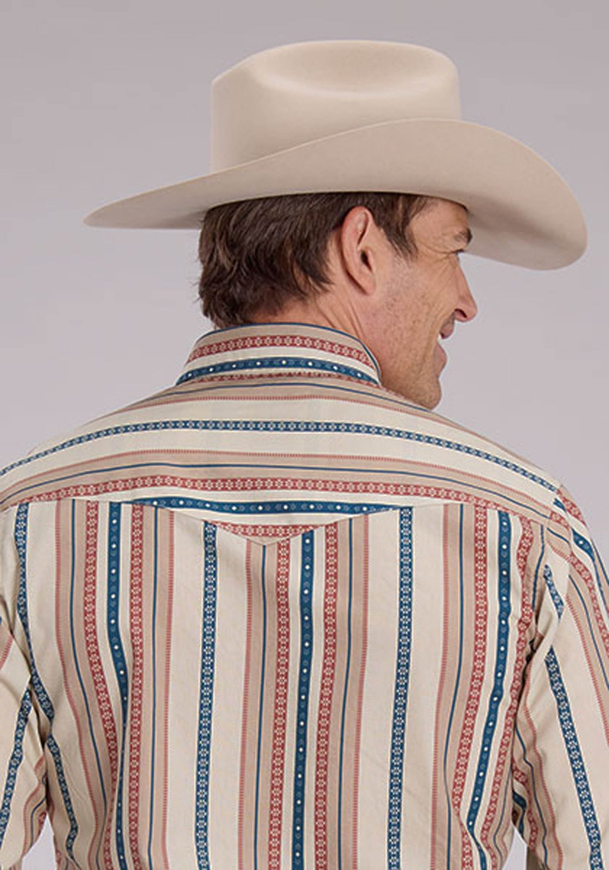 Mens Long Sleeve Snap Southwest Vertical Stripe Western Shirt