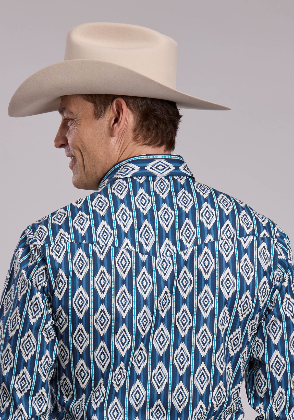 Mens Roper Vertical Serape Print Long Sleeve Snap Shirt
