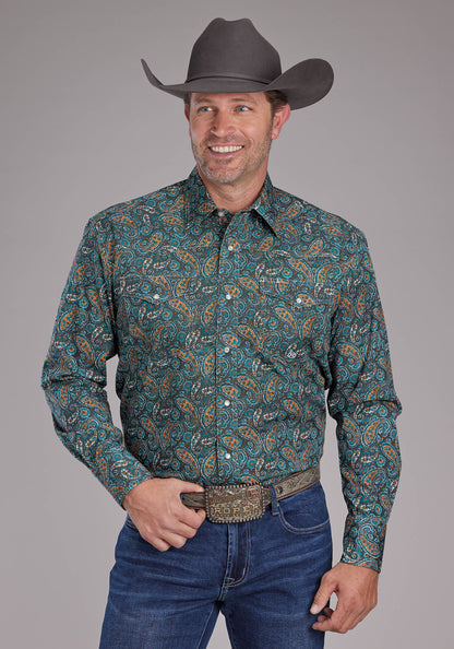 Mens Dusk Paisley Long Sleeve Snap Western Shirt