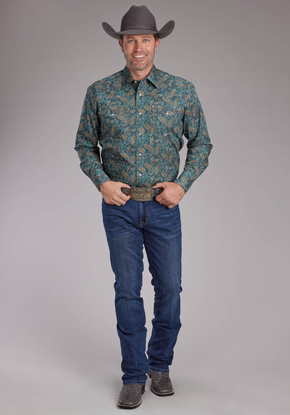 Mens Dusk Paisley Long Sleeve Snap Western Shirt