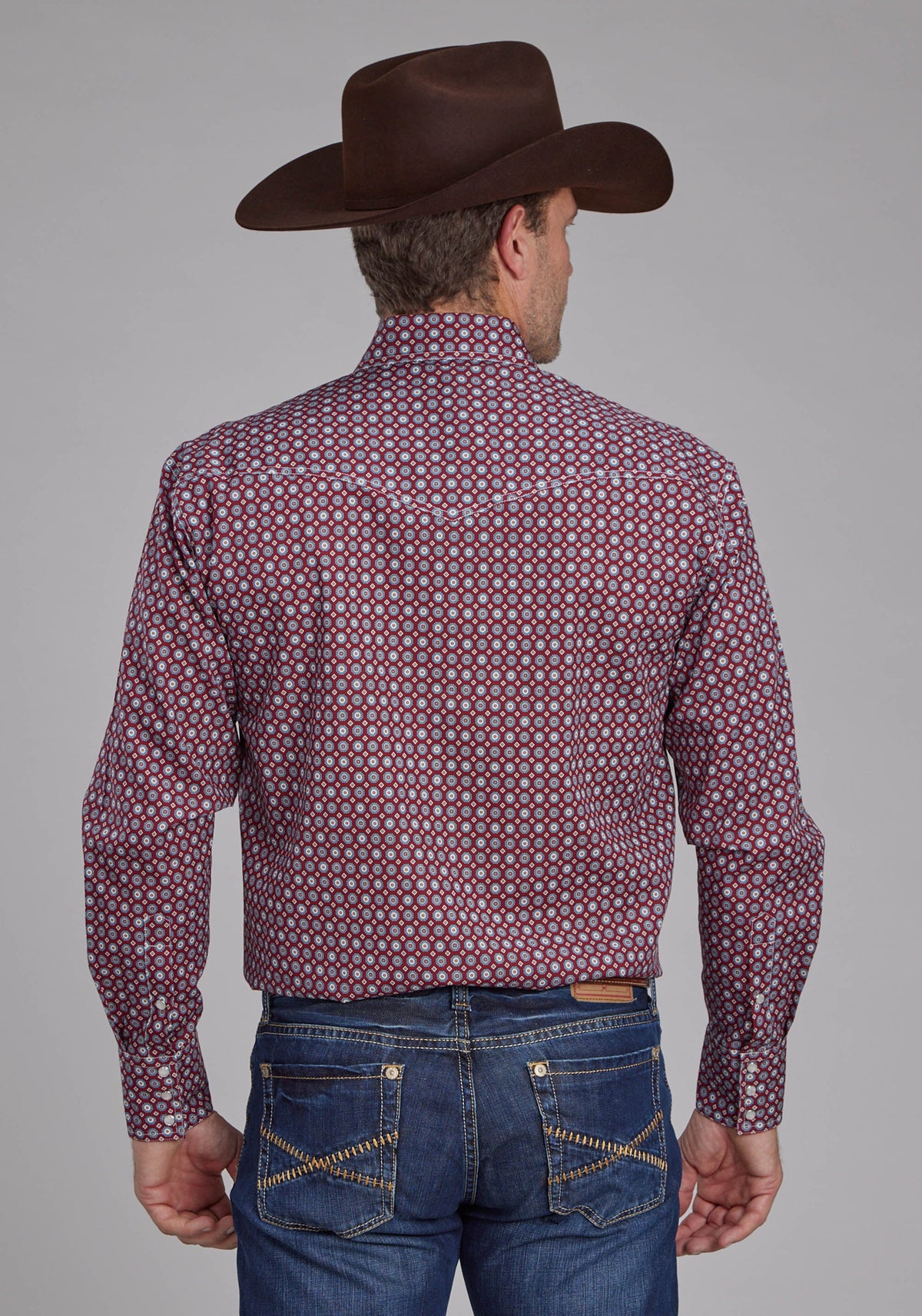 Mens Highway Foulard Long Sleeve Snap Western Shirt