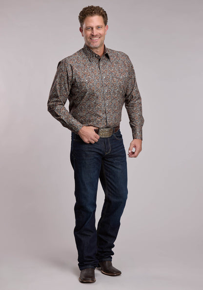 Mens Roper Amarillo Paisley Western Snap Shirt