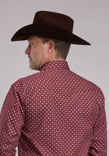 Mens Roper Red Maple Foulard Western Snap Shirt