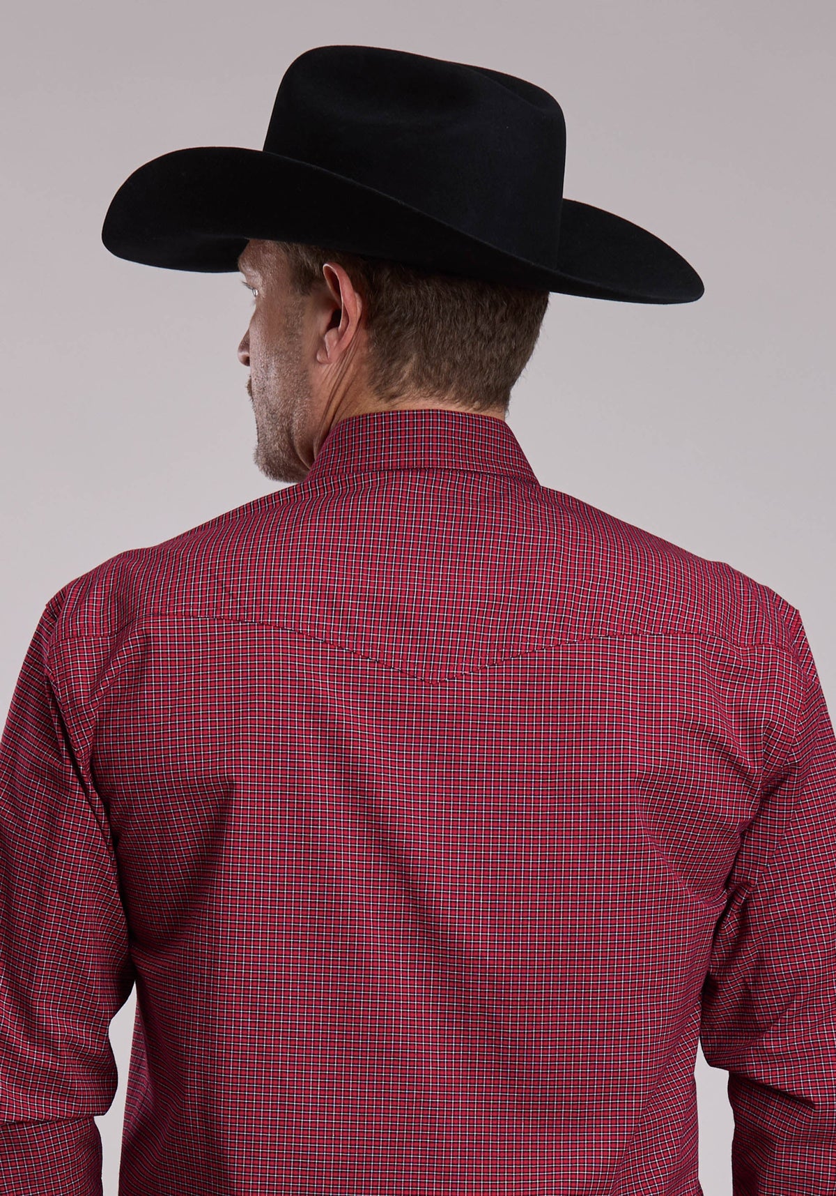 Mens Roper Stretch Check Western Snap Shirt