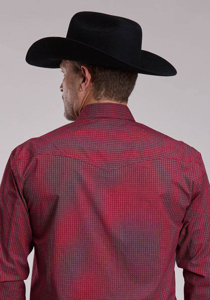Mens Roper Stretch Check Western Snap Shirt