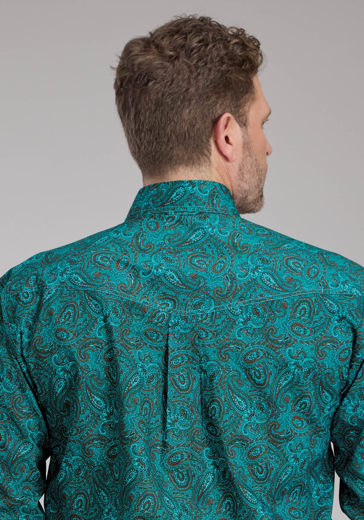 Mens Mallard Paisley Long Sleeve Button Western Shirt