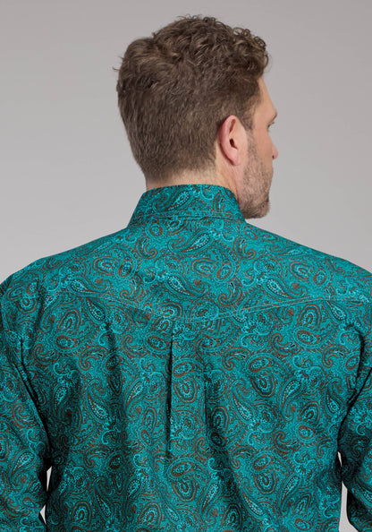 Mens Mallard Paisley Long Sleeve Button Western Shirt