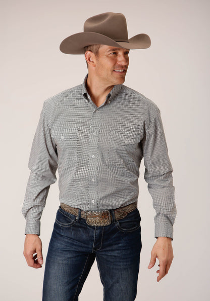 Mens Long Sleeve Button Climbing Diamond Western Shirt