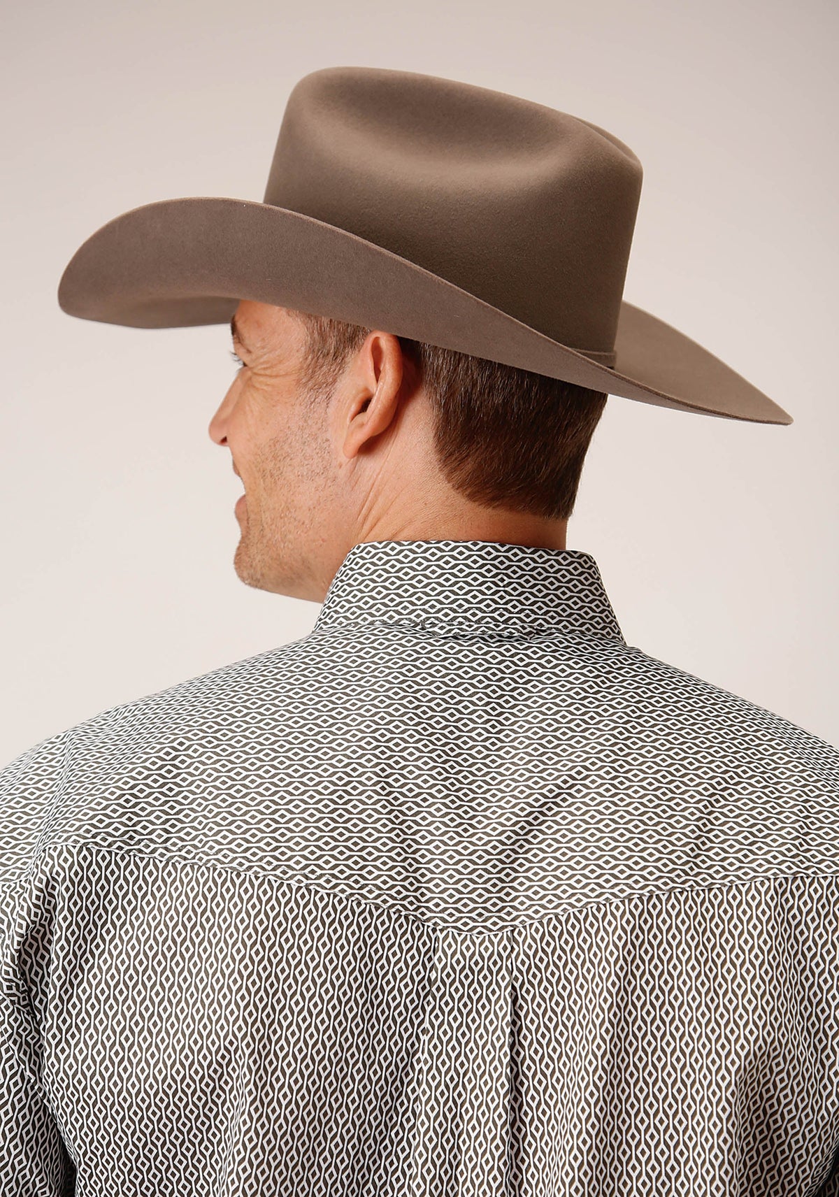 Mens Long Sleeve Button Climbing Diamond Western Shirt