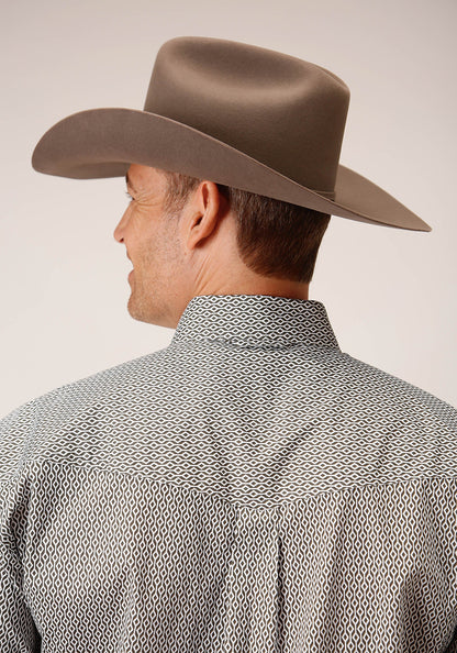 Mens Long Sleeve Button Climbing Diamond Western Shirt