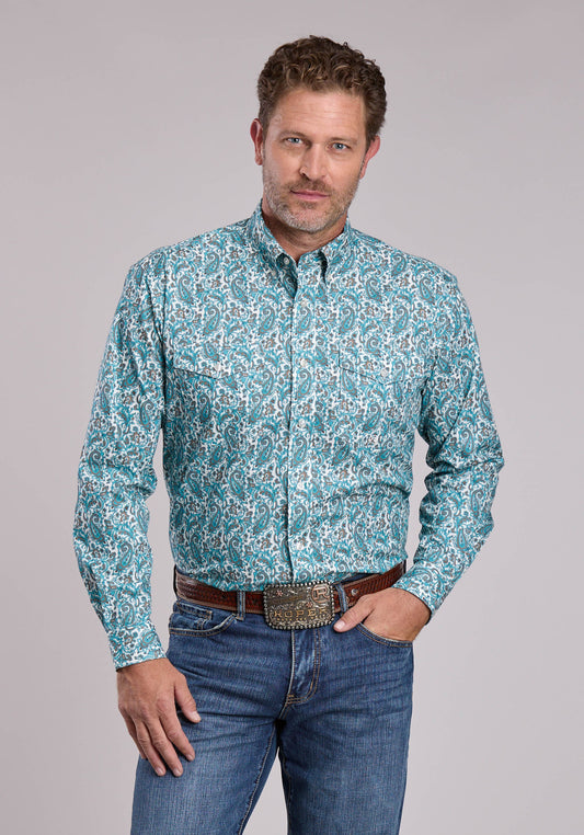 Mens Roper Trail Paisley Long Sleeve Button Shirt