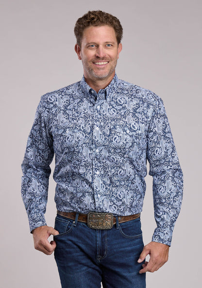 Mens Roper Windy Paisley Long Sleeve Button Shirt