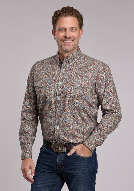 Mens Roper Amarillo Paisley Western Button Up Shirt