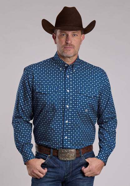 Mens Roper Night Sky Foulard Western Button Up Shirt