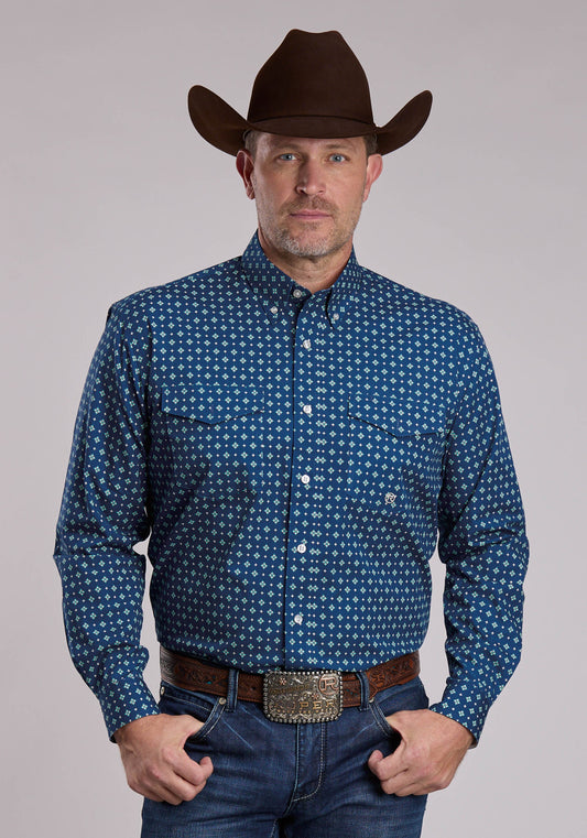 Mens Roper Night Sky Foulard Western Button Up Shirt