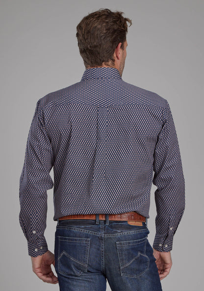 Mens Diamond Eye Geo Long Sleeve Button Western Shirt