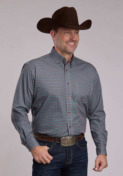 Mens Roper Small Star Foulard Western Button Up Shirt