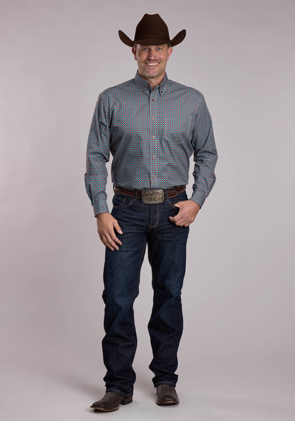 Mens Roper Small Star Foulard Western Button Up Shirt