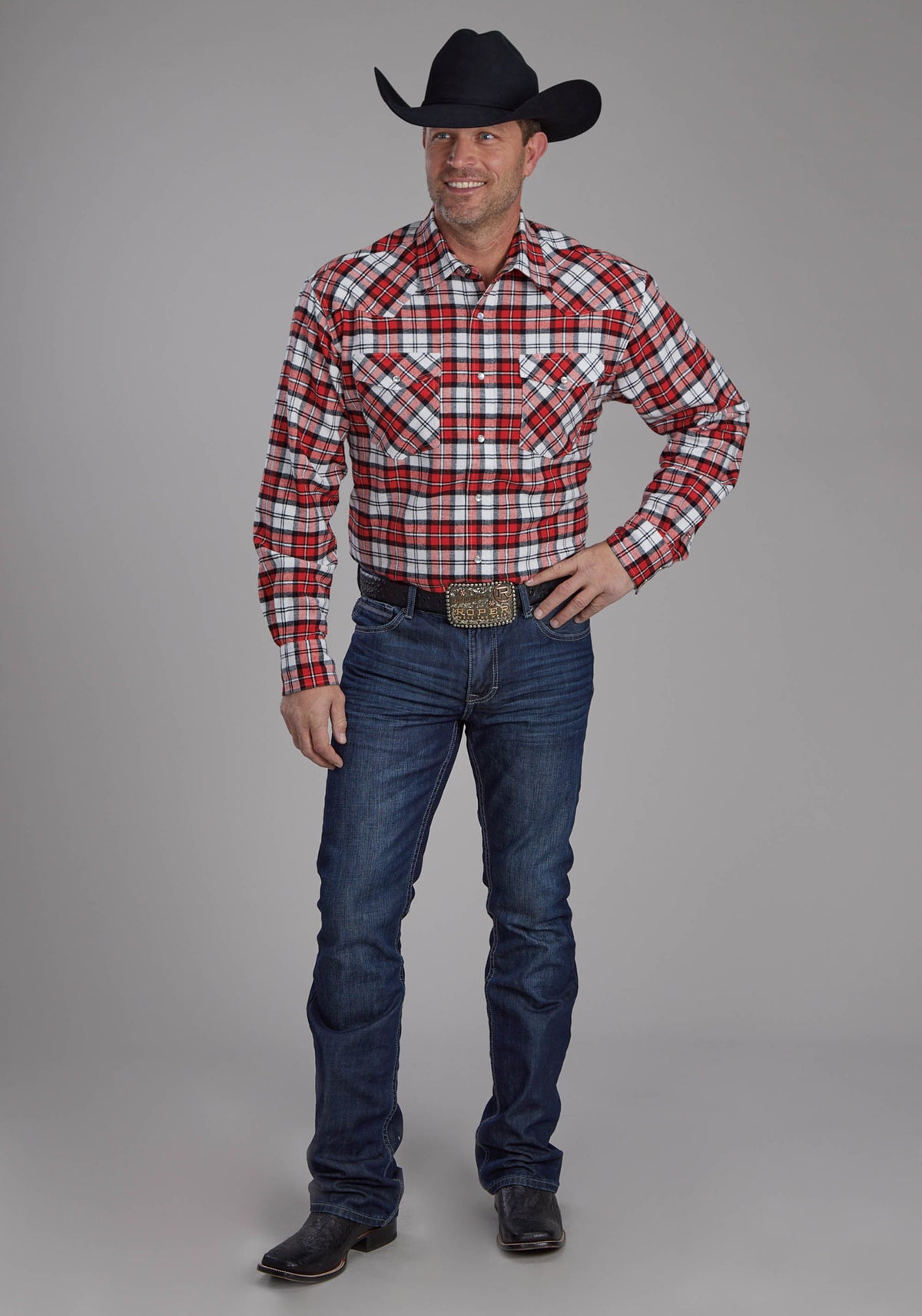 Mens Unlined Flannel Shirt Long Sleeve Snap Western Shirt