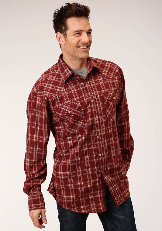 Mens Long Sleeve Snap Unlined Flannel Plaid Shirt Western Shirt Tall Fit