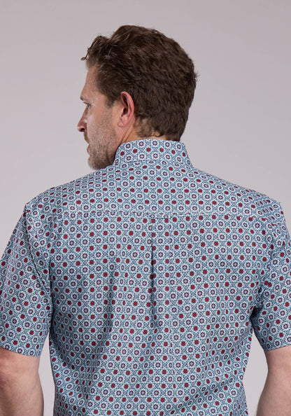 Mens Roper Vintage Scroll Foulard Short Sleeve Button Shirt