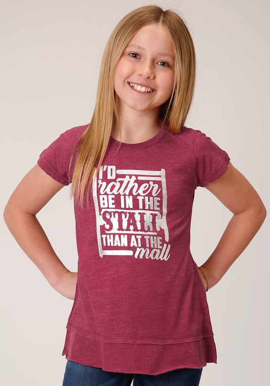 Girls Short Sleeve Knit Poly Rayon Jersey T T-shirt