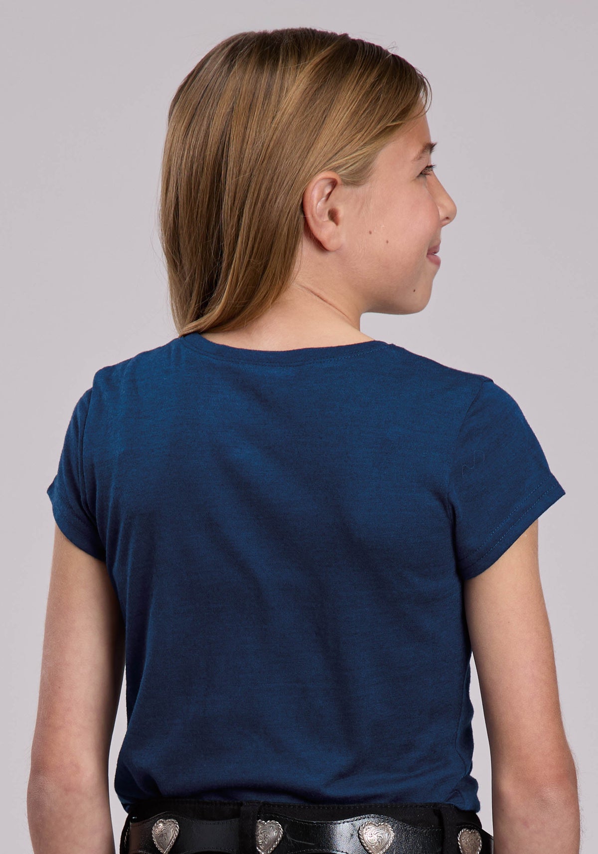 Girls Roper Poly Rayon Western Jersey Short Sleeve Tshirt