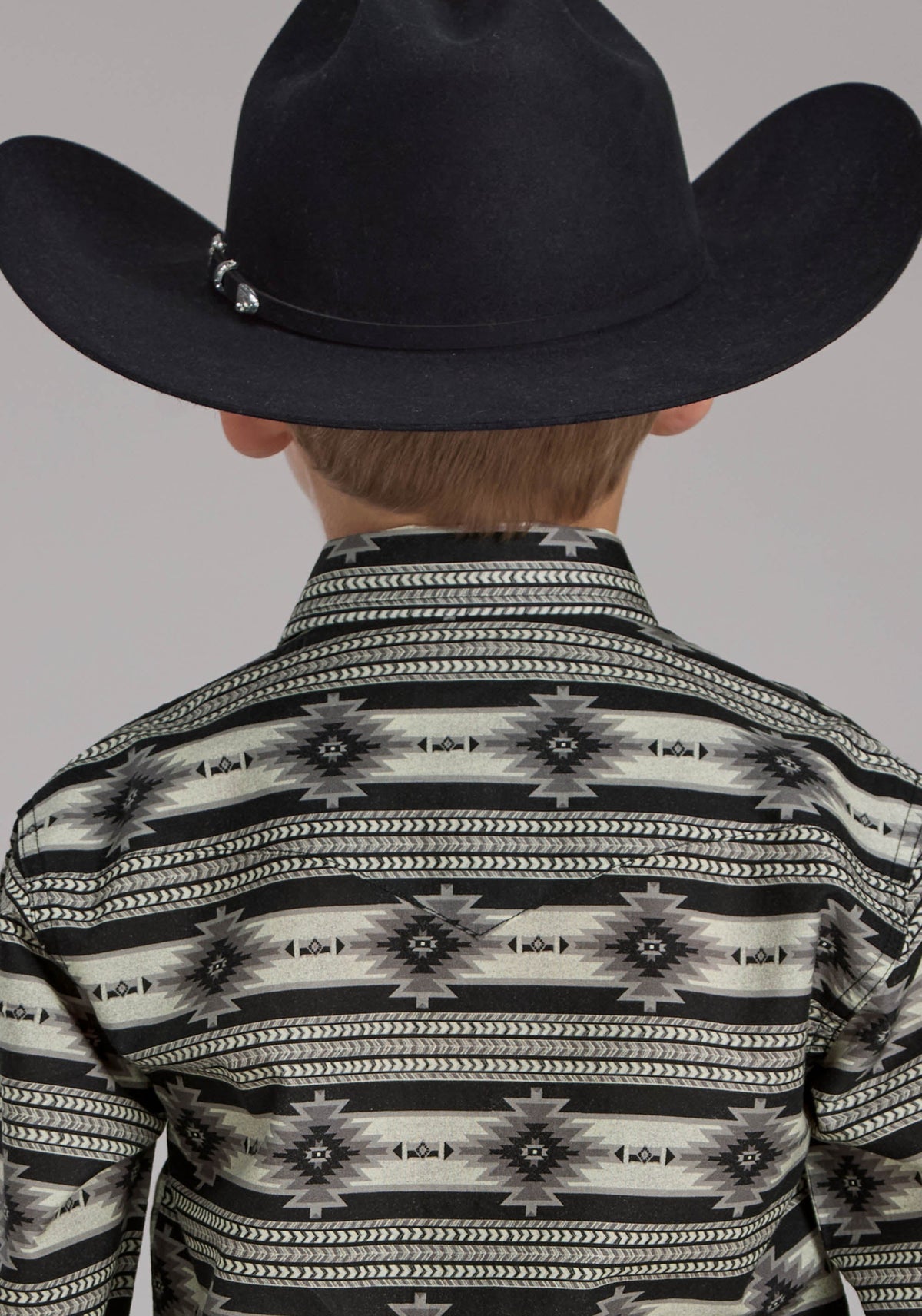 Boys Santa Fe Aztec Long Sleeve Snap Western Shirt