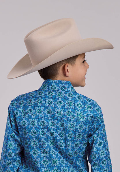 Boys Roper Ornamental Paisley Long Sleeve Snap Shirt