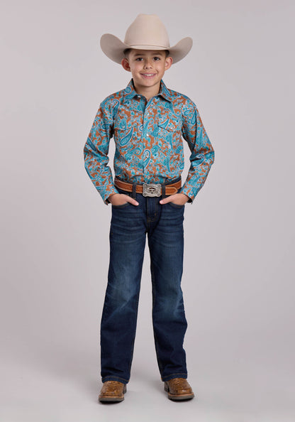 Boys Roper Desert Spring Paisley Long Sleeve Snap Shirt