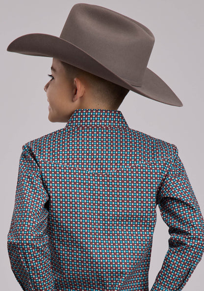 Boys Roper Small Star Foulard Western Snap Shirt