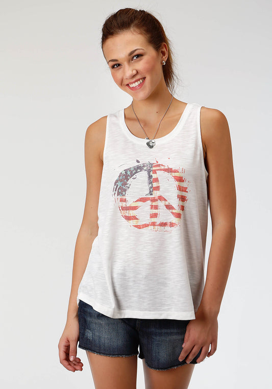 Womens Red Whit And Blue Sleveless Top