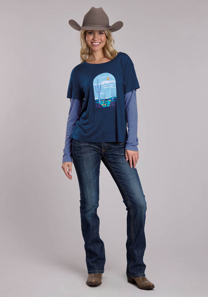 Womens Roper Poly Rayon Western Jersey Tee