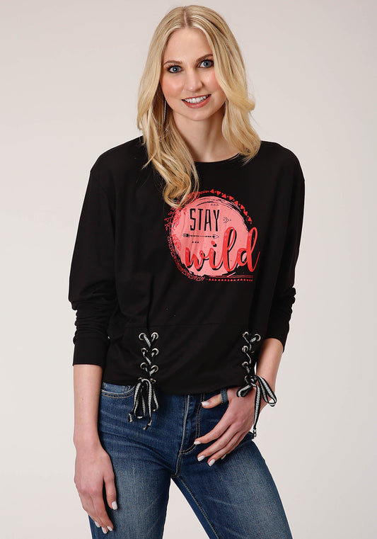 Womens Long Sleeve Knit Poly Rayon Jersey Dolman Slv Crew Neck Sweatshirt