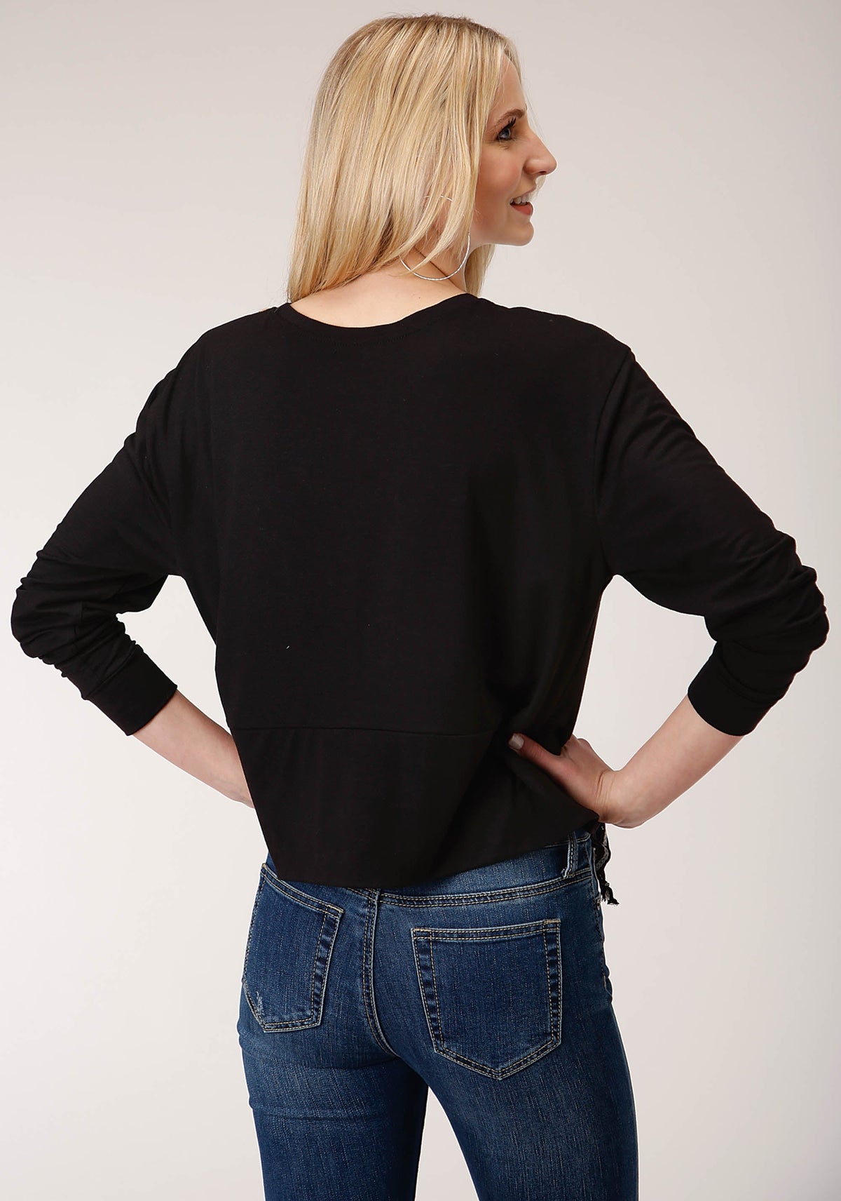 Womens Long Sleeve Knit Poly Rayon Jersey Dolman Slv Crew Neck Sweatshirt