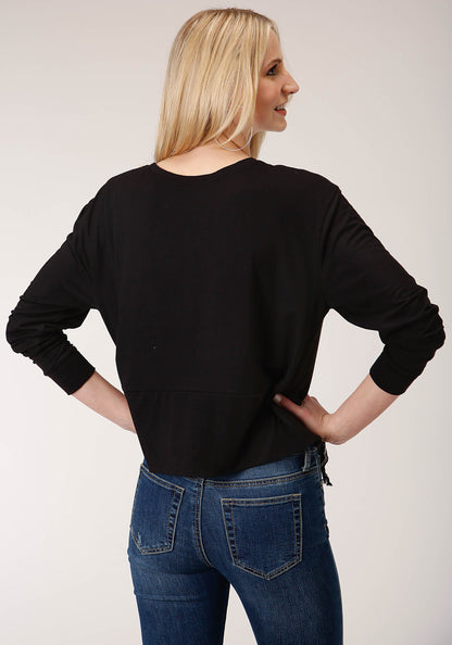 Womens Long Sleeve Knit Poly Rayon Jersey Dolman Slv Crew Neck Sweatshirt