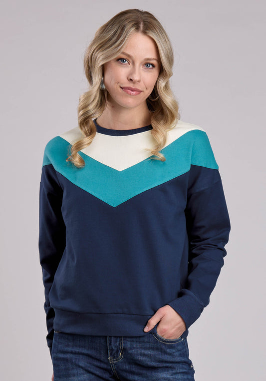 Womens Long Sleeve Pullover Cotton Fleece Color Blck Sweatshirt Western Shi