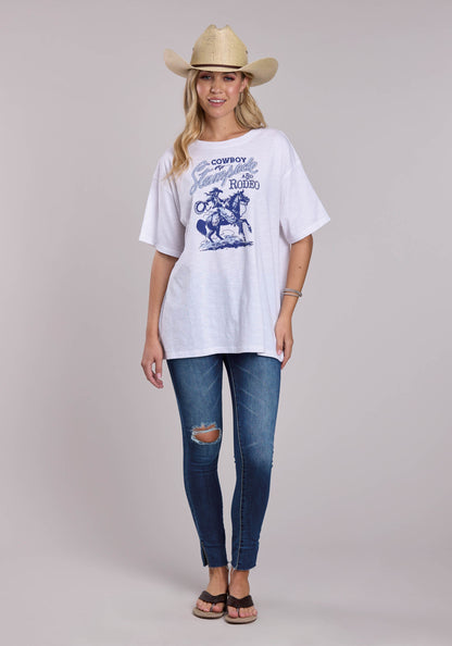 Womens Roper Slub Jersey Oversized Short Sleeve Button Shirt