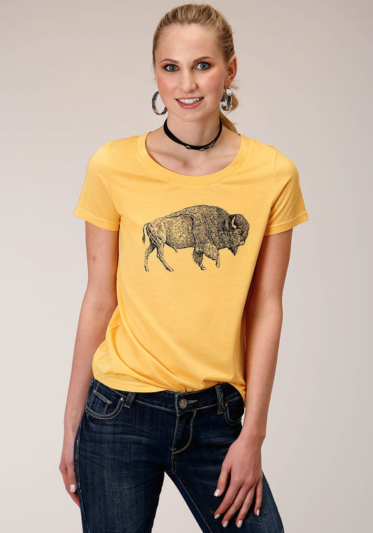 Womens Short Sleeve Knit Poly Rayon Short Sleeve  Tee Top